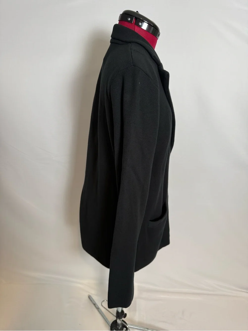 NWT J Crew Schoolboy Sweater/Blazer Women's Size Large Black One-Button Closure